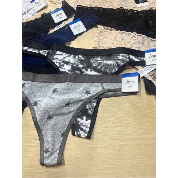 Lot Of 10 Jenni INC Thong Panties Underwear Size XL ‎ Cotton Lace New With Tags - Picture 3 of 4